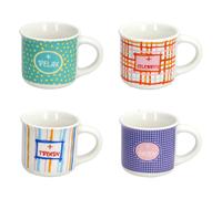 Tognana Set 4 Tazze Caffé Good Vibes 65 Cc Senza Piatto New Bone China Multicolor