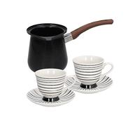 Tognana, Set 5 pezzi tazze the Cc210 + Bolliliris Black And White, New Bone China, Nero
