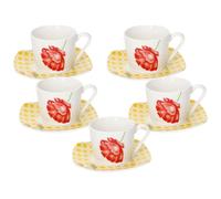 TOGNANA SET 6 TAZZE CAFFÈ 9 CL IN NEW BONE CHINA - AREA POPPIES