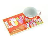 Tognana Set da colazione Love in porcellana, composto da un vassoio rettangolare e una grande tazza da colazione