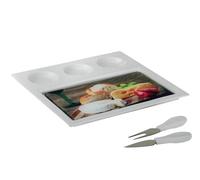 Tognana set degustazione 4 pezzi in porcellana e vetro, quadrato bianco