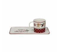 Tognana Set Tazza con Piatto Rettangolare Natale 160 Cc New Milk&C Ginger