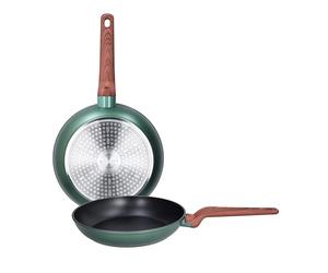 Tognana Shiny Green, set 2 padelle 24/28 cm, alluminio, verde