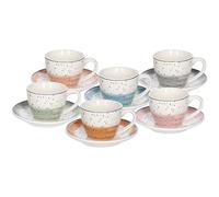 Tognana Sienna, set 6 tazze caffè con piatto, new bone china, multicolor - NUOV