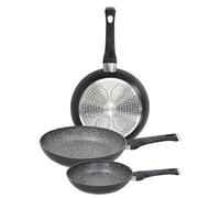 Tognana Sphera, Set 3 Padelle Cm 20/24/28, Alluminio forgiato, nero