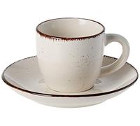 Tognana Stay, Set 6 Tazzine Caffè con Piatto, Stoneware, Beige