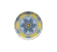 Tognana Thesis Positano, piatto edge 21 cm, porcellana, giallo-blu, Made in Italy
