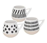 Tognana Tiwi, set 3 mug 350 cc, stoneware, nero