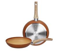 Tognana,Traditional Stone, Set 2 padelle 24/28 cm, alluminio rosa