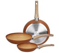 Tognana, Traditional Stone, Set 3 padelle 20/24/28 cm, alluminio, rosa