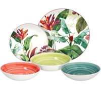 Tognana Tropicalia Servizio piatti 18 pezzi per 6 persone, porcellana multicolor