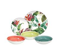 Tognana Tropicalia, Servizio piatti 18 pezzi per 6 persone, porcellana, multicolor