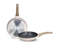 Tognana Vanilla, Set 2 padelle 24/28 cm, alluminio, beige