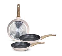 Tognana Vanilla, Set 3 padelle 20/24/28 cm, alluminio, beige