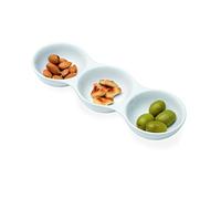 TOGNANA - Vassoio per Feste, con 3 sezioni, 23 x 7.5 cm, Colore: Bianco