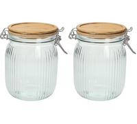 Tognana Vidrio, barattolo con coperchio in bamboo 700 cc, vetro, trasparente (Confezione da 2)