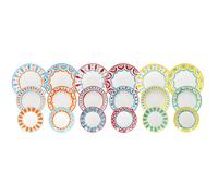 Tognana Vietri, Servizio piatti 18 pezzi per 6 persone, porcellana, multicolor