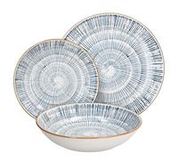 Servizio Piatti per la Tavola 18 Pezzi TOGNANA Blu Mare Porcellana Set 6 Persone