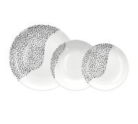 Tognana Wave, servizio piatti per 6 persone, 18 pezzi, porcellana, Bianco