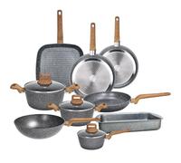 Tognana Wild Stone, batteria di pentole e padelle 12 pezzi, alluminio, grigio