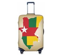 Togo Flag Map con una stella bianca stampata copertura bagagli viaggio valigia copertura protettiva valigia lavabile copertura bagagli antigraffio, Nero , M