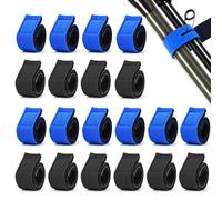 TogtherKings 20Pcs Fascette Elastiche per Canne da Pesca, Cinghie Canna da Pesca, Attrezzatura, Materiel de Peche, Canne da Pesca Cintura Fasciatura, Anti-Skid, Fissaggio Canna da Pesca（Blu + Bianco）