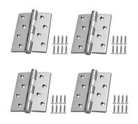 TOGU 4 cerniere per porte in nichel spazzolato 10,2 x 7,6 cm, realizzate in acciaio inossidabile #304 da 2,5 mm. Cerniere resistenti funzionano come cerniere esterne per camera da letto, scuola,