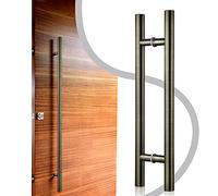 Togu tg-6012 300 mm/30,5 cm Round bar/h-shape/Ladder Style Back to Back stainless steel Push Pull maniglia per porte in legno massiccio, legno, vetro e acciaio spazzolato, finitura bronzo antico
