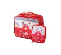 Toguma 2pcs Trousse de Premiers Soins Gestionnaire de Pilules Sac de Voyage Organisateur de Stockage de Médicaments Pochette de Médicaments pour le Camping à Domicile en Voyage (Rouge)