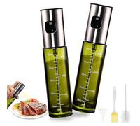 TOHADRILL 2 Pezzi Oliera Spray, Schermatura Della Luce Oliera Spray 100 ml, Spruzzino Olio per Friggitrice Aria, con Protezione UV, Viene fornito con Lmbuti, Spazzole Olio, Spazzole, per Cucinare