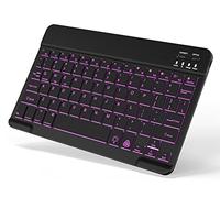TOHAKATA Tastiera Bluetooth portatile retroilluminata esterna wireless ricaricabile per tablet Android telefono cellulare iPad iPhone MacBook Mac iMac Windows Surface Laptop (nero)