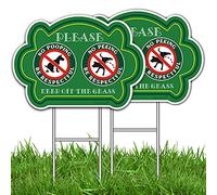 TOHAO Cartello con scritta "No Peeing and No Pooping Dog", confezione da 2, double face, con scritta "Please Be Respectful Keep Off The Grass Yard Signs with Metal Wire H-Stakes incluse", 35,6 x 25,4