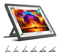 TOHETO Lavagna luminosa ricaricabile A4 con supporto, cuscinetto luminoso magnetico super luminoso con pulsanti laterali, scatola luminosa wireless per tracciare e disegnare, tavolo luminoso LED -Nero