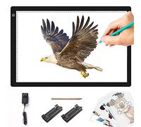 TOHETO Tavoletta Luminosa A2, Light Box LED Light Board di Disegno, Ultrasottile Lavagna Luminosa con Luminosità Regolabile Tracing Light Pad per Schizzi, con 2 Clip Multifunzionali, Adattatore 12V2A