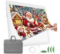 TOHETO Tavolo luminoso A3 con tasca per pittura con diamanti, scatola luminosa ricaricabile ultra luminosa per disegnare, pad luce LED ricaricabile per disegnare, piastra luminosa senza fili (bianco)