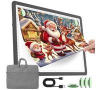 TOHETO Tavolo luminoso A4 con custodia per pittura con diamanti, scatola luminosa ricaricabile ultra luminosa per disegnare, pad luce LED ricaricabile per disegnare, piastra luminosa senza fili (nero)