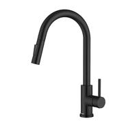 Tohlar - Rubinetto da cucina con doccetta estraibile, colore: Nero