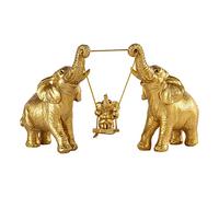 TOHLUCS Statua a forma di elefante, regalo per donne, mamme, elefanti porta fortuna. Decorazione per la casa per soggiorno, centrotavola, mensola, ufficio (oro)