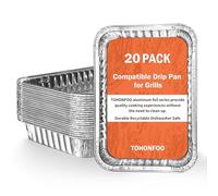 TOHONFOO Confezione da 20 fodere per padelle antigoccia per Ninja OG701 Woodfire Outdoor Grill & Smoker - Griglia in alluminio Grasso Vassoio - Coppa posteriore per accessori per piastra Ninja