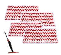 Tohrugue 4 fodere di ricambio per pulitore a vapore Vileda Steam XXL Power Pad,sostituzioni di tamponi in microfibra, lavabili in rosso