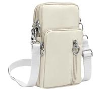Tohrugue Borsa per telefono portatile da donna,Borsa per telefono portatile da donna,Piccolo portafoglio per borsa per telefono,Crossbody Pochette Running Armbag, bianco, 19 x 10 x 6 cm
