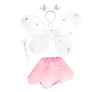 Toi-Toys Costume Principessa Amiche Fatina Tutu Ali Diadema Bacchetta Magica