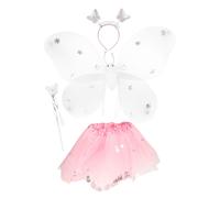 Toi-Toys Costume Principessa Amiche Fatina Tutu Ali Diadema Bacchetta Magica