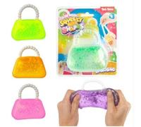 Toi-Toys squishy handtas speelgoed glitter stressbal 8 cm