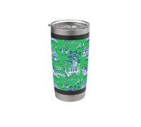 Toile Chinoiserie Preppy Blue and Green Willow Pattern Bicchiere termico in acciaio inox doppia parete