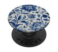 Toile De Jouy, motivo francese blu e bianco PopSockets PopGrip Adesivo