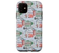 Toile di Londra sul Big Ben Taxi Guard Tower Bridge blu chiaro Custodia per iPhone 11