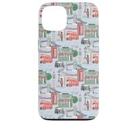 Toile di Londra sul Big Ben Taxi Guard Tower Bridge blu chiaro Custodia per iPhone 13