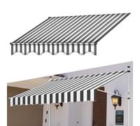 Toile pour Store Banne Tissu de Rechange pour Auvent de Terrasse Rétratable Toile Imperméable pour Abri Solaire pour Fenêtres Balcon Cour (senza cadre) (colore: grigio+bianco Dimensioni: 250c