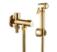 Toilet bidet rubinetti dorati in ottone singolo bagno freddo doccia a pistola spranaggi spray pistola bidet tosti di pulizia anale dust dust shattaf, set b LWX